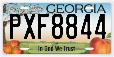 GA license plate PXF8844