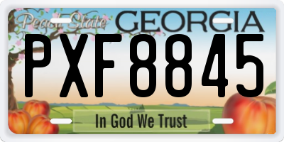 GA license plate PXF8845