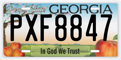 GA license plate PXF8847