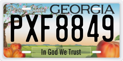 GA license plate PXF8849