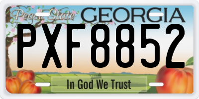 GA license plate PXF8852