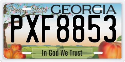 GA license plate PXF8853