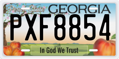 GA license plate PXF8854