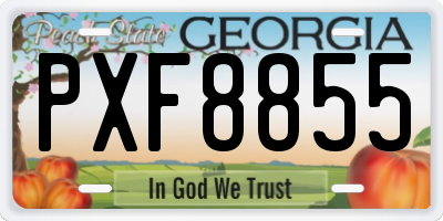 GA license plate PXF8855