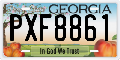 GA license plate PXF8861