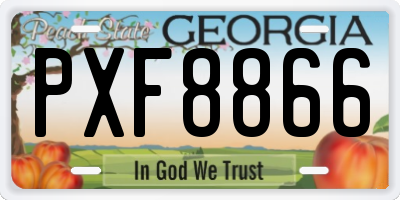 GA license plate PXF8866