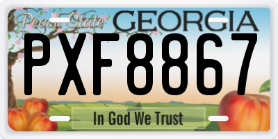 GA license plate PXF8867
