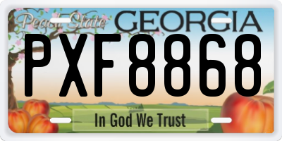 GA license plate PXF8868