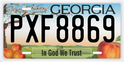GA license plate PXF8869