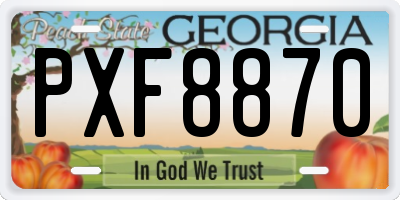 GA license plate PXF8870