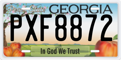 GA license plate PXF8872