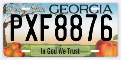 GA license plate PXF8876