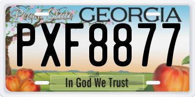GA license plate PXF8877