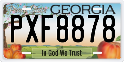 GA license plate PXF8878