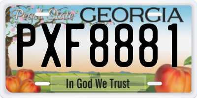GA license plate PXF8881
