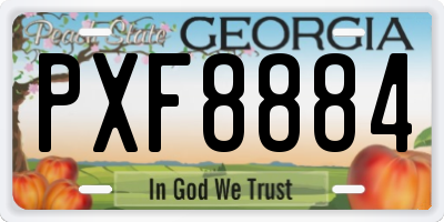 GA license plate PXF8884