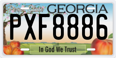 GA license plate PXF8886