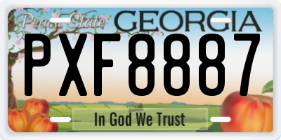 GA license plate PXF8887