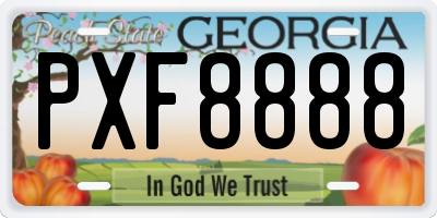 GA license plate PXF8888