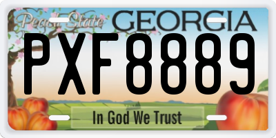 GA license plate PXF8889
