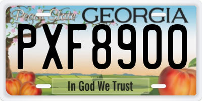 GA license plate PXF8900