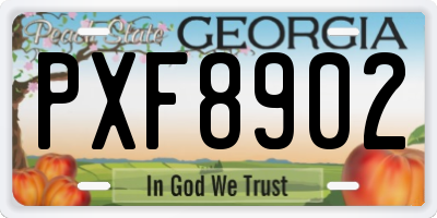 GA license plate PXF8902