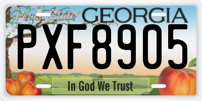 GA license plate PXF8905
