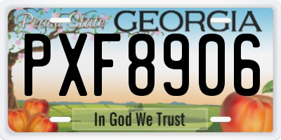GA license plate PXF8906