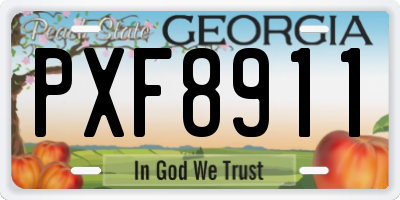 GA license plate PXF8911