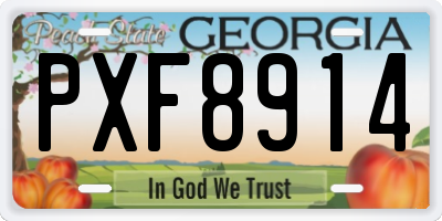 GA license plate PXF8914