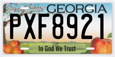 GA license plate PXF8921