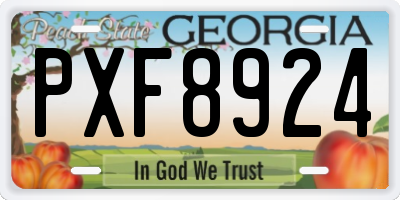 GA license plate PXF8924