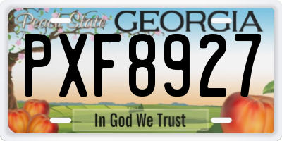 GA license plate PXF8927