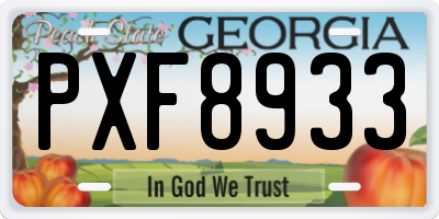 GA license plate PXF8933