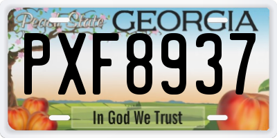 GA license plate PXF8937
