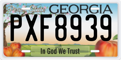 GA license plate PXF8939