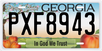 GA license plate PXF8943