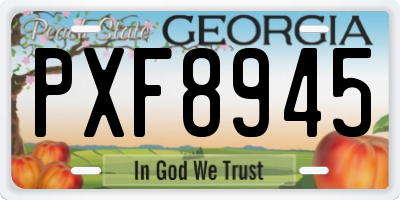 GA license plate PXF8945