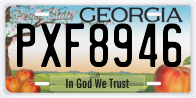 GA license plate PXF8946