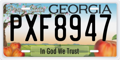 GA license plate PXF8947