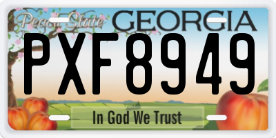 GA license plate PXF8949