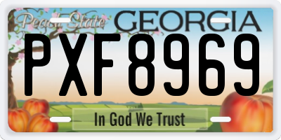 GA license plate PXF8969