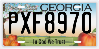 GA license plate PXF8970