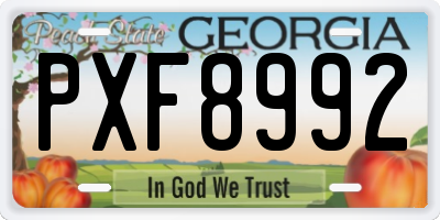 GA license plate PXF8992