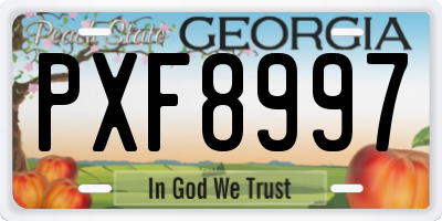 GA license plate PXF8997