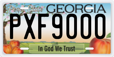 GA license plate PXF9000