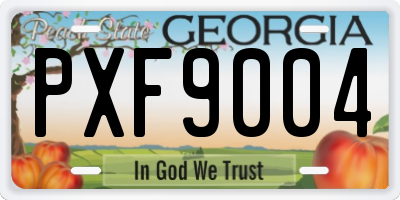 GA license plate PXF9004