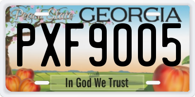 GA license plate PXF9005