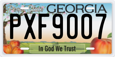 GA license plate PXF9007