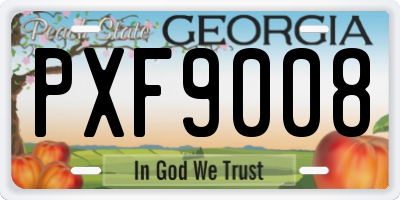 GA license plate PXF9008